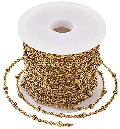 Beadthoven 304 kedjekedja i rostfritt stål med tvinnade kedjor, kedjekedja för armband, smyckestillverkning, 2mm-32.8feet(10m), Rostfritt stål