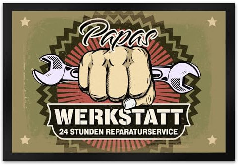 trendaffe Papas Werkstatt Fußmatte im rostigen Retrolook