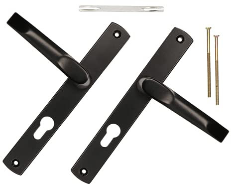 KOTARBAU® Drückerpaar 72 mm mit Langem Schild Schwarz für Profilzylinder Modern Universal