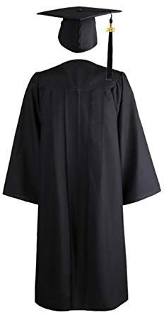 Graduation Gown For Adults Graduation Gown/Academic Robe And Mortarboard Set Academic Ceremony Costume For High School & University, Teen Outfit, Robe And Elasticated Mortarboard