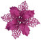 YYCRAFT Glitter Poinsettia Flowers 6 Inch for Christmas Tree Ornaments Christmas Decorations-12pcs,Hot Pink