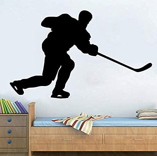 56X35 Cm Eishockey Sport Wandtattoo Wanddekoration Aufkleber Wandbild Kinderzimmer Neue Aktion Wasserdicht