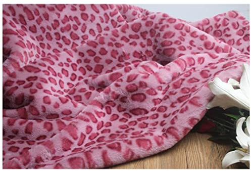 Hjb Shaggy Kunstpelz Stoff Fellimitat Stoffe Tier Leopard Print Kunstfell 160x50cm Weicher Kurzflor zum Nähen, Kostüm, Decken, Cosplay, Sitzkissenauflage(Color:Rosa)