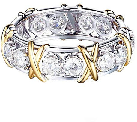 KMKM Ring Damen mit Stein Aesthetic Spannring Hochzeitsringe Solitärring Zirkonia Damenring Fingerring Engagement Ringe Verlobungsring Vorsteckring Geschenke für Frauen Geburtstag Silber Rosegold
