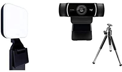 Logitech C922 Pro Stream Webcam + Litra Glow Premium Lumière LED Streaming avec TrueSoft + Yeti Microphone - Black