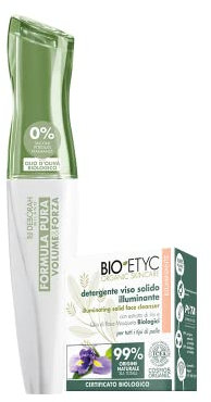 Deborah Milano Set Formula Pura - Include Mascara Volume & Forza, Nero, 12 ml + Sapone Detergente Viso Solido BIO Etyc Illuminante, 99% di origine naturale, 15 gr