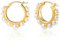 ALEXCRAFT Orecchini Cerchio Perle in Argento Sterling 925 Orecchini Donna Cerchio Placcati in Oro 18K Ipoallergenico Per Donne Ragazze 25mm