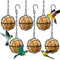 Bird Fat Ball Feeders Hanging 6 Pcs Bird Feeder Metal Fat Balls, Fat Ball Bird Feeder With 6 Hooks Suet Ball Holder, Fat Ball Feeders For Birds Finch Sparrow Robin Outdoor Garden (Black)