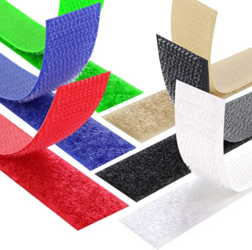 KS24 Products Klettband zum Aufnähen Set Hakenband & Flauschband - Größe & Farbe wählbar (gelb, 20 mm x 3 m auf Rolle)