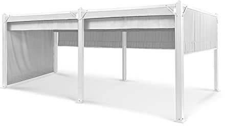 Blumfeldt Pergola Aluminium Polycarbonate 3x6m, Pergola Terrasse, Hydrofuge, Tonnelle de Jardin avec Côtés, Kit Pergola en Métal avec Cadre en Aluminium, Protection UV, Toit et Côtés en Polyester