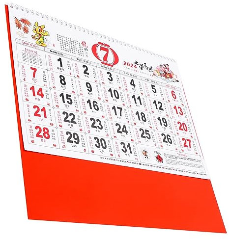 Zerodeko year of dragon wall calendar wall hanging China household lunar calendar Office Wall Calendar de adviento Office Supplies feng shui wall calendar