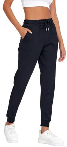 COMEOR Jogginghose Damen - Baumwolle Sporthose Lang Warme Trainingshosen, Frauen Freizeithosen, Sweatpants mit Regular Passform für Fitness, Yoga, Freizeit (Schwarz M)