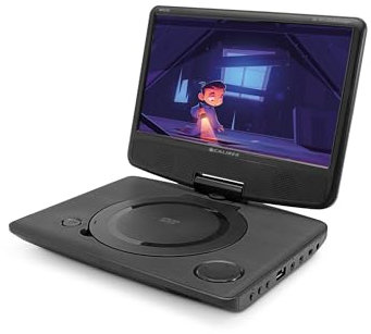 Caliber Lecteur DVD Portable - Voiture - Bluetooth - AUX - USB - SD - Écran LCD - Prise Jack 3,5 mm - Autonomie 2h - Noir - 10 Pouces