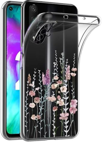 Kaywzo Hülle für Huawei Nova 5T/Honor 20,Transparent TPU Handyhülle mit Gemälde Blume Muster,Ultradünn Stoßfester Schutzhülle,Schön Silikon Cover Case-3