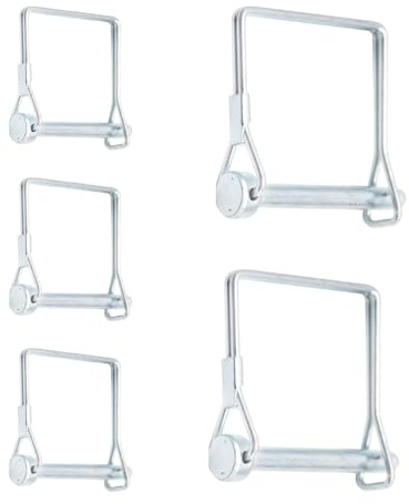 Hocansen 5 Stk Klappsplint 6x50mm Einen Splint Rechteck Karbonstahl Splinte Oberlenkerbolzen Welle Quadratischer Sicherungsstift Verriegelungsstift Kupplungsstifte für Bauernhof Anhänger(6x50mm/FX)