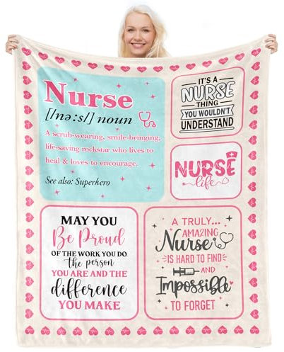 Krankenschwester-Geschenke für Frauen, Geschenke für Krankenschwestern, Decke für Krankenschwestern, 152 x 127 cm, Geschenk für Krankenschwestern, Geburtstag, Ruhestand, Geschenkidee