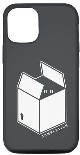Hülle für iPhone 13 Pro Eine Katze beobachtet aus einem Karton, minimalistische Kunst