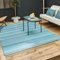 THE RUGS Rainbow Collection Outdoor Rug - Easy to Clean, Waterproof Plastic Outdoor Rugs for Garden, Patio, Balcony, Camping - Vibrant Plastic Straw Rug - Threads Blue, 180x270