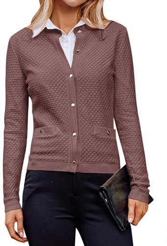 Boléro Femme Gilet Femme Court Manche 3/4 Elégant Veste Ouverte Mariage Chic pour Robe Bretelle Tee Shirt Rose Foncé S