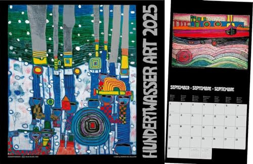 Hundertwasser - Broschürenkalender Art 2025 - Wörner Verlag - Wandkalender mit Platz für Eintragungen - 30 cm x 30 cm (offen 30 cm x 60 cm)