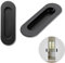 AUCANNIO 2 Pack Sliding Door Handles, Black Stainless Steel Cabinet Drawer Knob, Flush Finger Recessed Door Handles, for Wardrobe Dresser Cupboard Kitchen Closet Door