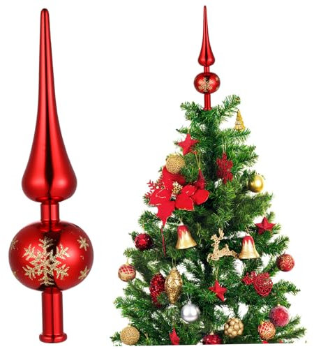 MUSISALY Kugelförmige Weihnachtsbaumspitze Aus Kunststoff Vintage-Design Metallisch Glänzend Weihnachtsbaumschmuck Für Festliche Dekoration