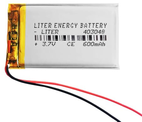 Batterie 403048 LiPo 3.7V 600mAh 2.22Wh 1S 5C Liter Energy Battery pour l'électronique Rechargeable Téléphone Portable Smartwatch GPS - Ne Convient Pas à la Radiocommande 50x30x4mm (600mAh|403048)
