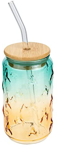 Alipis Taza De Vidrio Forma De Lata Vaso Reutilizable Organizador Transparente