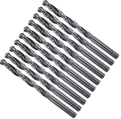 METALLIXITY Drill Bit (7mm) 10pcs, 4241 High-Speed Steel Straight Shank Nitriding Black 118° for Wood Plastic Iron Copper Aluminum Low Soft Metal