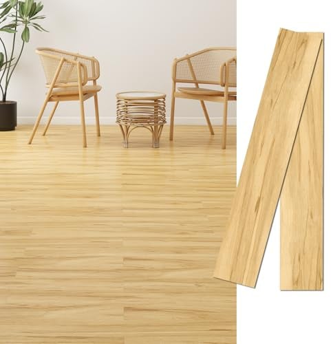 MULGREAT Vinyl Flooring, 36 Pieces 5㎡ Self Adhesive Vinyl Floor Tiles, Waterproof Peel and Stick Floor Planks for Bedroom Bathroom Kitchen Hallway