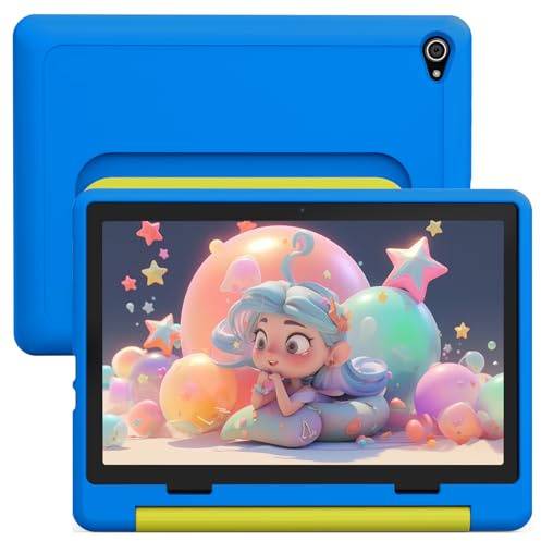ryesug Kids Tablet 10.1 Inch Android 14 Tablet for Kids With 8 Core Processor, 8GB RAM 64GB ROM with Parental Control, 5000mAh, 5MP+8MP Dual Camera, Bluetooth, WIFI(Blue)