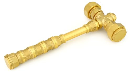GASHER Goldener mittelgroßer Thor-Hammer, DIY-Spielzeug, handgefertigter goldener dekorativer Hammer, 33 cm Länge