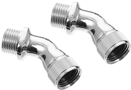 ETHZZLE 2pcs 1/2 Shower Elbow Adapter Connector for Bathroom 1/2 Extender Connector, Brass 90 Degree Elbow Joint for Shower Pipe Fittings