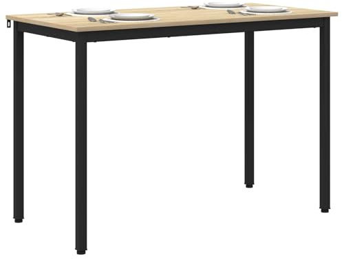 vidaXL Esstische 110 x 100 x 75 cm Metall, Moderner Esstisch, stylisches Möbel, robuster Metallrahmen, Pflegeleichte Holzplatte, praktisches quadratisches Design