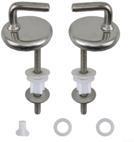 Cerniere per sedile del WC, confezione da 2 raccordi in acciaio inox con chiusura silenziosa, hardware a sgancio rapido per sostituzione della copertura del bagno, argento