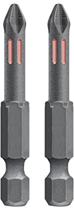kwb 2 x Bits 50 mm PH 1 Torsion 122051 (TQ 60 Stahl, Torsionszone, ISO 1173 Antrieb C6.3)