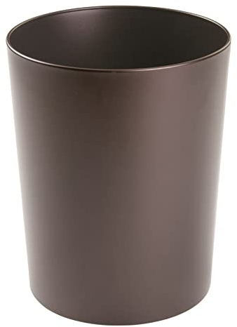 mDesign poubelle en métal – corbeille à papier chic pour salle de bain, bureau ou chambre à coucher – grande poubelle salle de bain pour papier, etc. – bronze