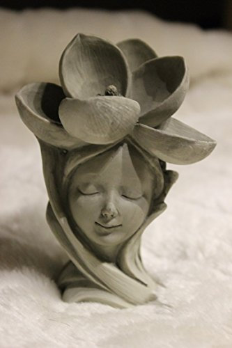 Unbekannt Blumenkind Magnolie, H 12 cm, aus Resin, betonfarben, z. Aufstecken auf Stab, Lieferung ohne Stab