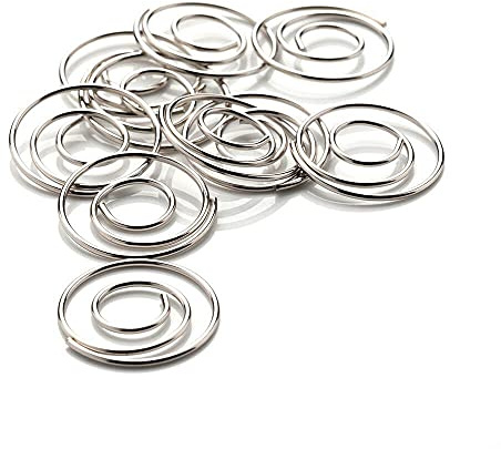 MÉGACRÉA Nio Büroklammern, spiralförmig, silberfarben, 10 Stück