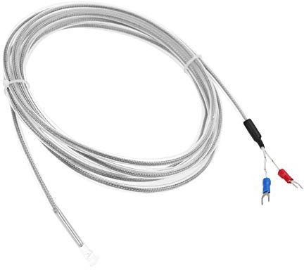 K Typs Thermoelement wasserdichtes, 2 Draht PTFE Thermoelement Typs K Länge 300 cm / 118,1 Zoll Temperatur 0-200° C K Thermoelement