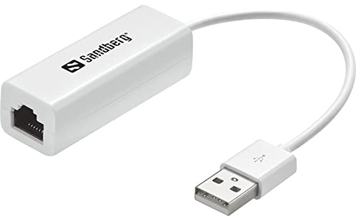 Sandberg USB to Network Converter, Netzwerkverbindung für USB, Ethernet auf USB Adapter, Stabile LAN-Verbindung, USB-2.0, RJ45-zu-USB-Anschluss, Kompatibel mit Windows 11/10/8/7/Vista/XP MacOS