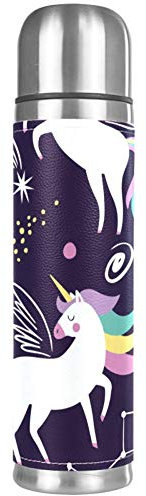 Constellation Unicornio Lindo Unicornio Estrellas y Planeta Doble Pared Termo Aislante a Prueba de Fugas Botella de Bebidas 17oz