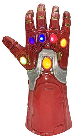 Guantes de hombre de hierro para niños, guantelete infinito con luz LED, accesorios de disfraces