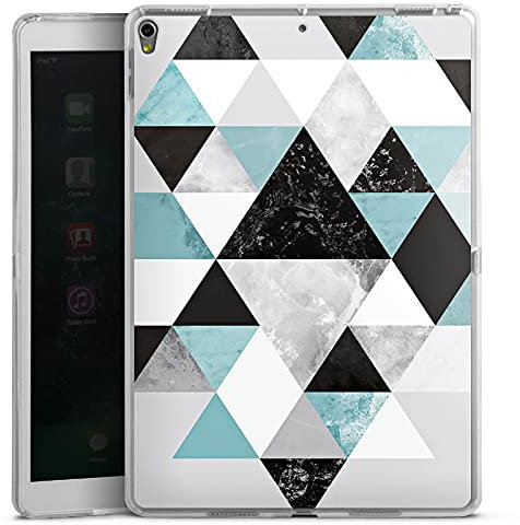 DeinDesign Coque en Silicone Compatible avec Apple iPad Pro 10.5 Coque Coque pour Tablette Graphique Turquoise Triangles