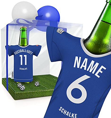 my fan shirt PERSONALISIERT Schalke Trikotkühler Fanartikel Männer | Passend für Schalke-Fans | Mann Freund Opa Bruder Geburtstag Weihnachts-Geschenk Wichtel Flaschenkühler by MYFANSHIRT.com