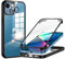 seacosmo for iPhone 13 Case 6.1 Inch, Full-Body Shockproof Case with Built-in Glass Screen Protector and Camera Lens Protector Rubber Bumper Case Cover for iPhone 13 2021- Black/Clear