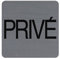Exacompta - Réf. 67177E - 1 plaque de porte adhésive PRIVÉ - Plaque murale imprimée de signalisation - Sur tous supports - Aspect aluminium brossé - Dimensions : 7,5 x 7,5 cm