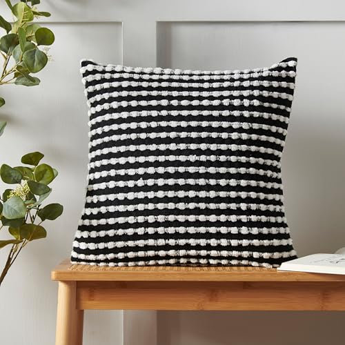 Catherine Lansfield Stab Stitch 43x43cm Cushion Black