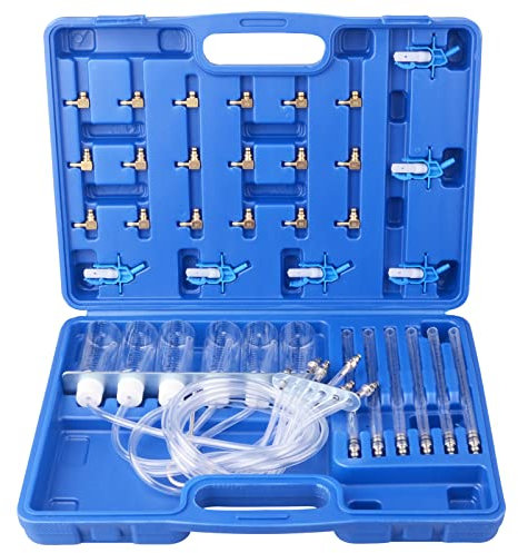 DAYUAN Diesel Rücklaufmengen Tester CDI Common Rail Injector Prüfer Prüfgerät Injektoren mit 24 Adapter und neu Adapter