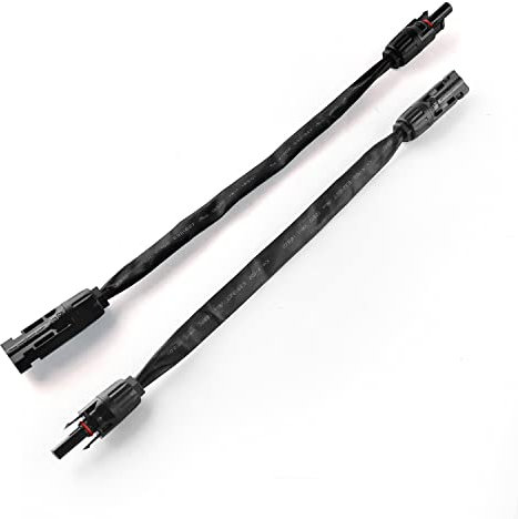 plenti SOLAR 1 Paar Solarkabel Fensterdurchführung 35cm Flach mit Stecker und Kupplung MC4